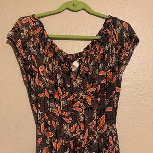 H&M Black and Red Paisley Maxi Dress (8)